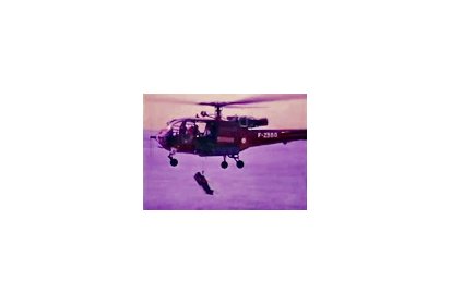 L'Alouette III F-ZBBO en cours de treuillage - Photo DR