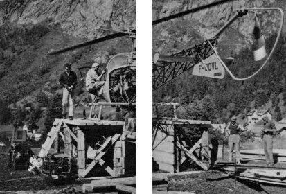 Bell 47 G2 F-BDVL posé sur la DZ de Montroc - Le Tour à côté d'argentière (...)