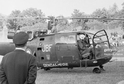 Alouette 3 F-MJBF Gendarmerie à Saint-Flour avec Georges Pompidou le 4 (...)