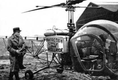 Frédéric Curie Bell 47 Protection civile pour la Hollande en 1953 - Photo (...)
