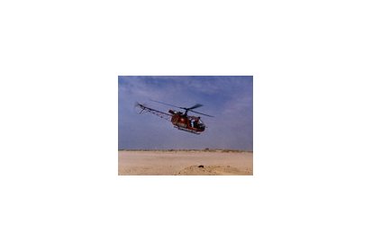 L'Alouette II en mission de recherche - Photo collection Francis Delafosse
