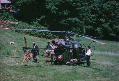 Alouette 2 F-MJAP Gendarmerie (livrée kaki) en août 1964 - Photo (...)