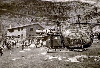 Alouette 2 F-MJAD gendarmerie de la SAG de Toulouse au refuge de Goriz dans (...)