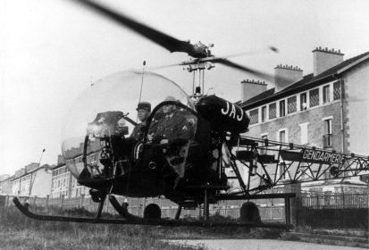 Bell 47 F-MJAJ Gendarmerie décollage en 1954 - Photo DR