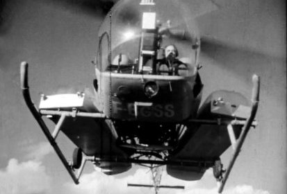Bell 47 F-BGSS avec Frédéric Curie aux commandes - Photo DR