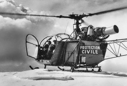 Alouette 2 F-BIFM Protection civile base de Grenoble-Eybens posée rotor (…)