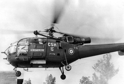 Alouette 3 F-MCSH Gendarmerie en vol - Photo DR