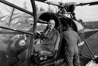 Alouette 3 F-MJAK Gendarmerie avec Georges Pompidou en avril 1969 - Photo (...)