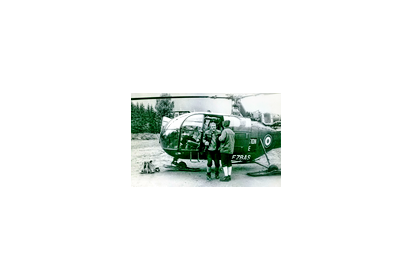 Alouette 3 F-ZBAS sans treuil au retour d'un secours en 1965 - Photo DR (…)
