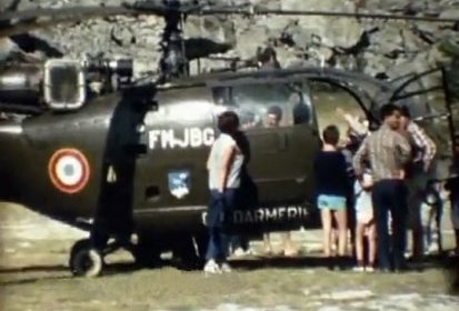 Alouette 3 F-MJBG Gendarmerie en version kaki posée au Pré de Madame Carle (...)