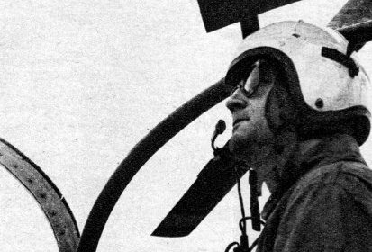 Capitaine Didier POTELLE aux commandes d'une Alouette II Gendarmerie en (...)