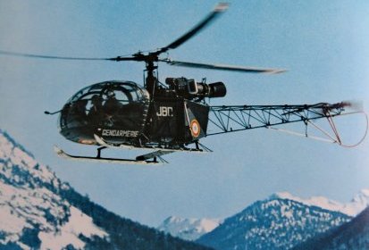 Alouette 2 F-MJBD Gendarmerie équipée skis - Photo DR