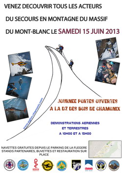 Affiche JPO 2013 du secours en montagne à Chamonix