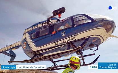 L'EC 145 F-MJBJ Choucas 65 de la SAG de Briançon - Photo DR France 3