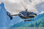 L'EC 145 F-MJBR indicatif radio « Choucas 74 » qui arrive de la base du Groupement des Formations Aériennes de la Gendarmerie « GFAG » de Vélizy-Villacoublay (78) - Photo © Eric Thirion - Tous droits réservés