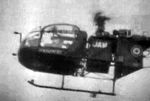 Alouette 2 F-MJAW le 13 juin 1973 juste avant son crash - Photo DR INA