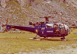 Jean Louvet aux commandes de l'Alouette III F-MJBF en 1971 - Photo DR collection D. Roosens
