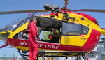 L'EC 145 F-ZBPW posé sur sa DZ Base Sécurité civile d'Annecy-Meythet (74) - Photo DR