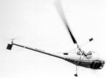 En vol, le Hiller 360 F-BEEG Chaussettes Stemm - Coupe internationale de Paris (Coupe Stemm), le 28 septembre 1952 - Photo DR
