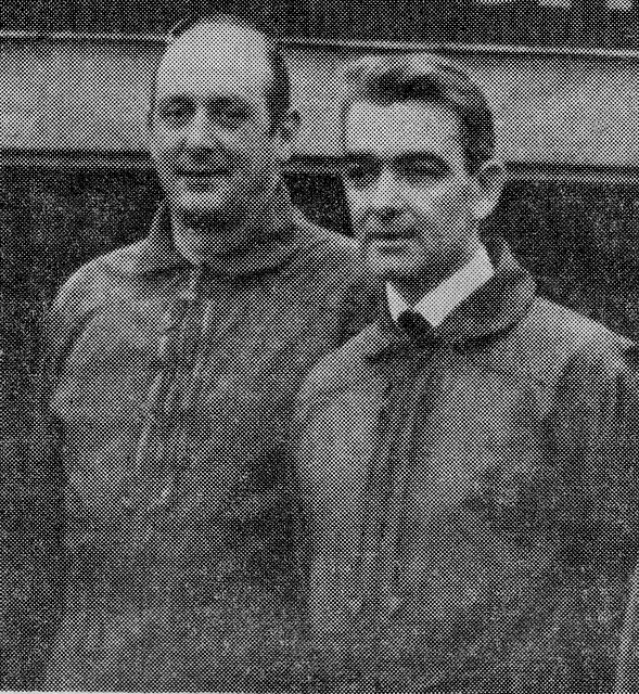 De gauche à droite : le brigadier-chef Roger Bory (mécanicien) et le pilote Jean Le Gac devant la Base Protection civile de Lann-Bihoué en 1967 - Photo La Liberté du Morbihan collection Famille Le Gac