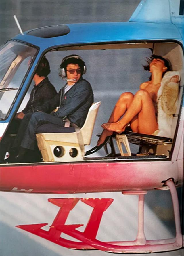 AS350BA F-GCJC Heli-France shooting photos au-dessus de Paris en 1984 - Photo © Patrick Magaud