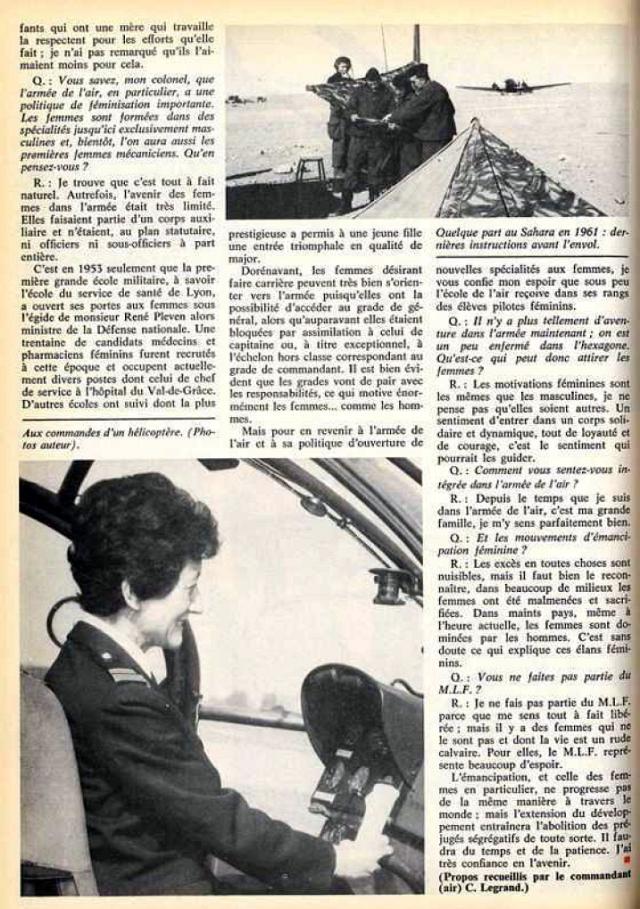 Valérie André : "Rien ne saurait être bien fait qu'il n'y entre de la passion" - "Armées d'aujourd'hui" N°2 - Août 1975