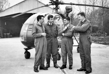 Alouette 2 F-BJHN équipages devant - Photo collection famille (...)