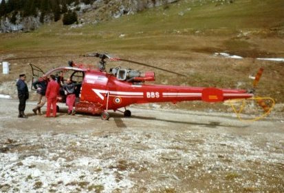 Alouette 3 F-ZBBS en version roues avec Roger Colin, pilote et Francis (…)