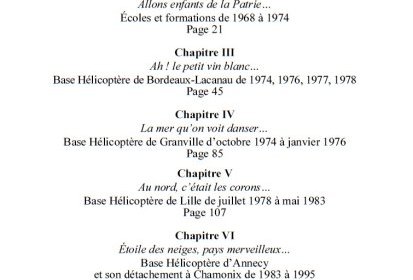 Sommaire du livre "Au cœur de l'Alouette" - Document (...)