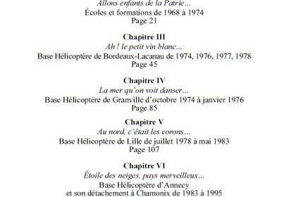 Sommaire du livre "Au cœur de l'Alouette" - Document (...)