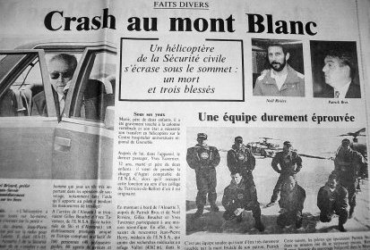 Article du Dauphiné libéré "Crash au mont Blanc", le (…)