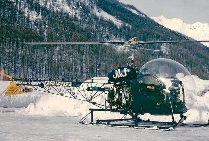 Bell 47 F-MJAJ Gendarmerie DZ Briançon - Photo DR collection D. Rossens