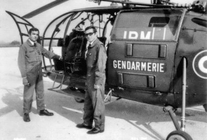 Alouette 3 F-MJBM Gendarmerie avec équipage Dussauge, pilote et Couffe, (…)