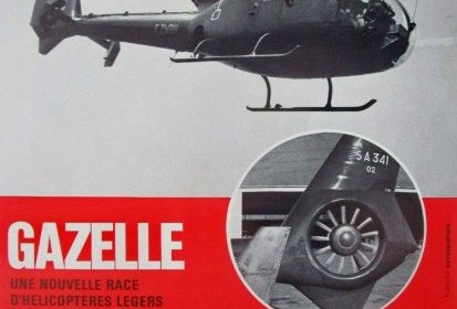 Publicité Aérospatiale pour la SA-341-Gazelle F-ZWRH, en 1973 - Photo (...)