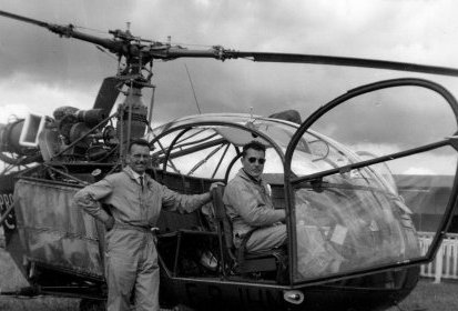 Alouette 2 F-BJHN Protection civile à Loudéac (22) en juillet 1960 - Photo DR (...)