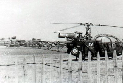 Alouette 2 F-MJAW plaque Gendarmerie sur la poutre de queue - Photo DR