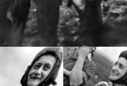 Valérie André après un saut en parachute vers 1948 - Photo DR
